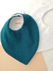 Bavoir bandana bleu canard 3 - MINUS & bouche cousue (1)