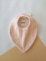 Bavoir bandana rose pale doré - MINUS & bouche cousue