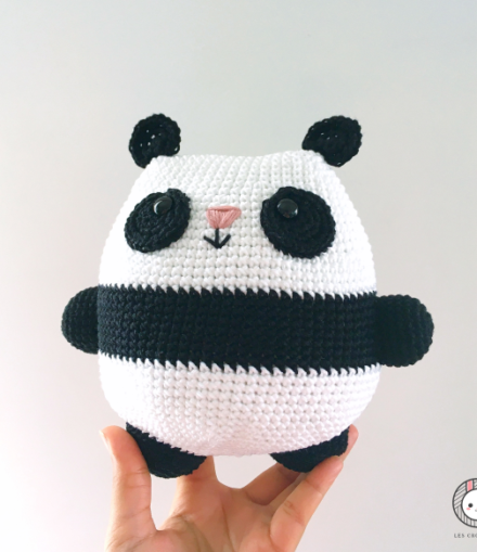 Peluche Panda au crochet en coton - Faite à la main