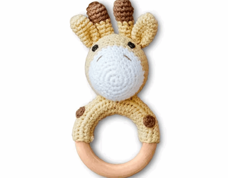 Hochet bébé Girafe Fait Main